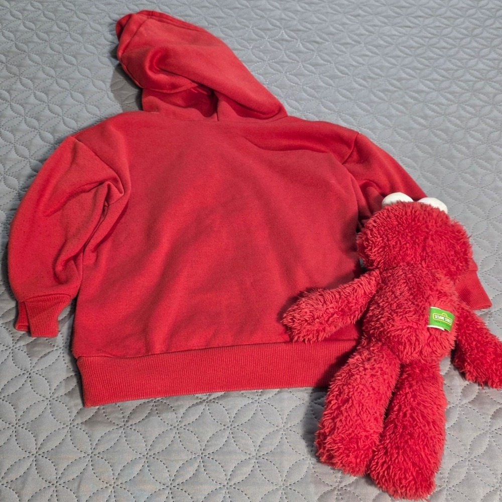 Sesame‎ Street Elmo Red Graphic Fleece Pullover Hoodie Kids Size 2T/ElmoPlush - Picture 7 of 9